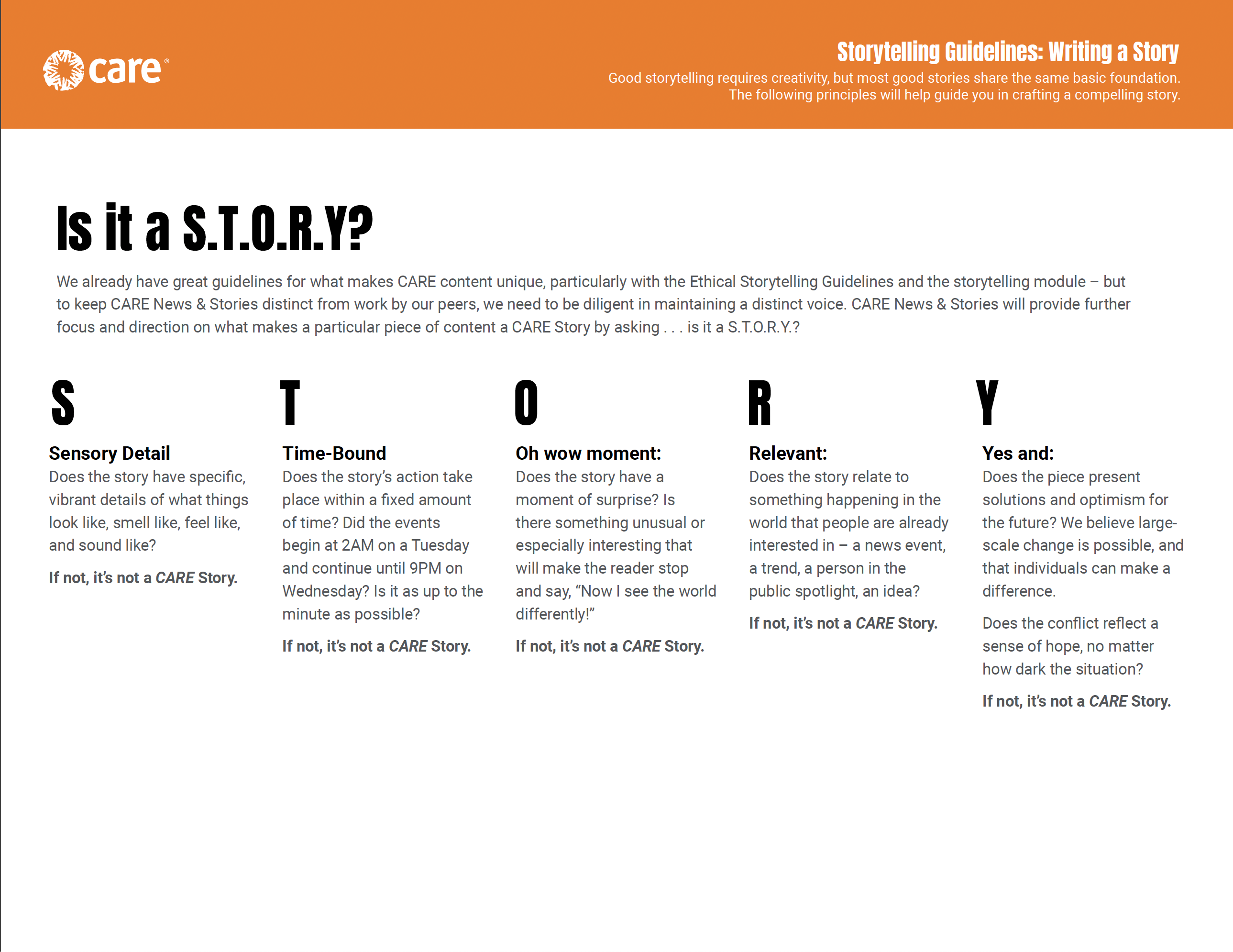 Third page of the Storytelling Guidelines